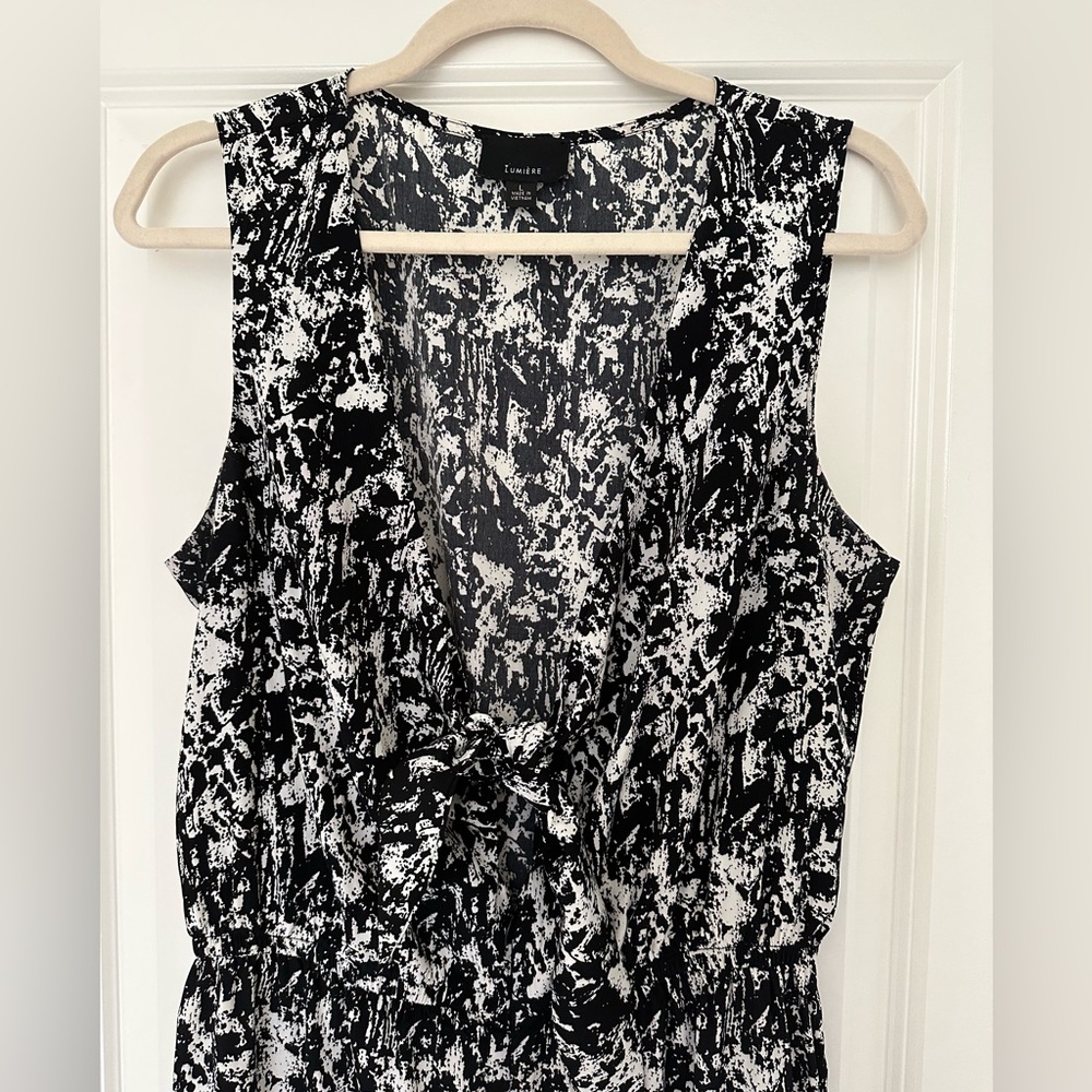 Lumiere Jumpsuit with front tie and zip closure